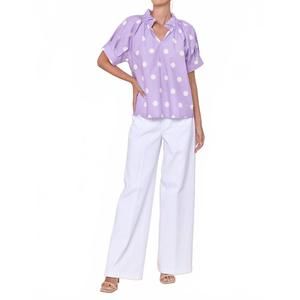 NEW SOFIA COLLECTIONS blake short sleeve blouse in freesia polka dots